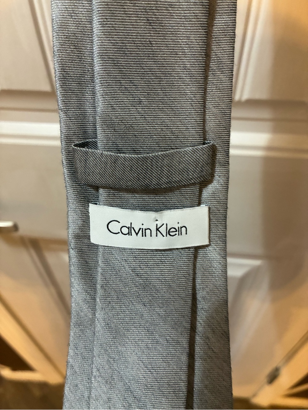 Calvin Klein Light Gray Men's Tie - Subtle Textured Solid